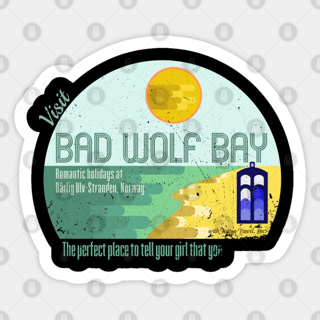 Visit Bad Wolf Bay Sticker by Fellball